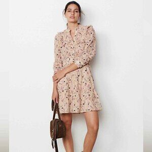 NWT Ba&sh Belle Ruffled Floral Print Cotton Mini Dress Sz-8